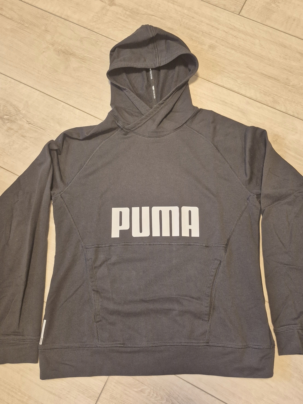 Puma Black Crewneck Hoodie with White Logo
